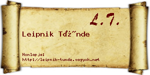 Leipnik Tünde névjegykártya