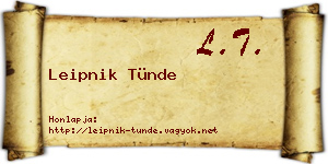 Leipnik Tünde névjegykártya